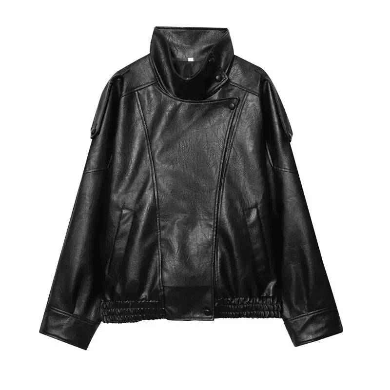 Virella PU Leather Relaxed Longline Jacket (Oversized)