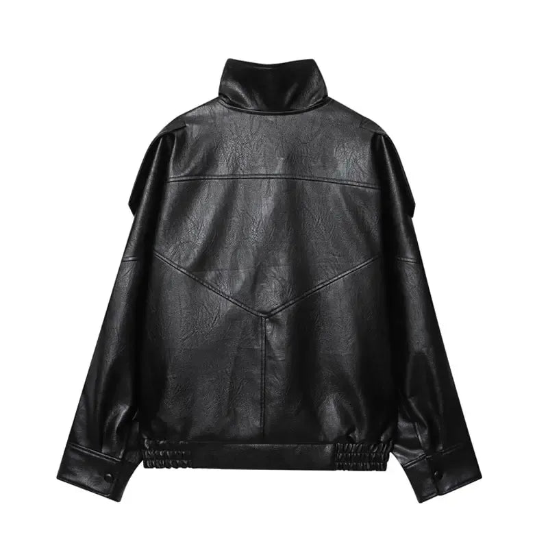 Virella PU Leather Relaxed Longline Jacket (Oversized)