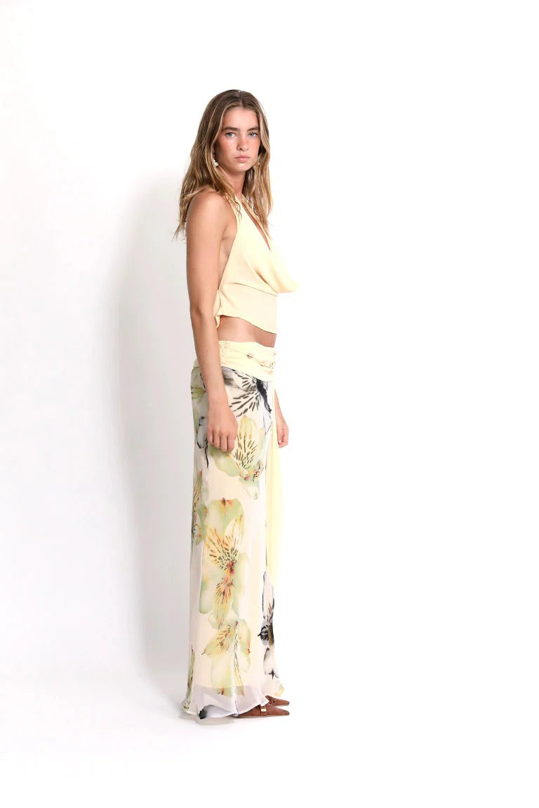 Midnight Muse Halter & High-Slit Skirt Set
