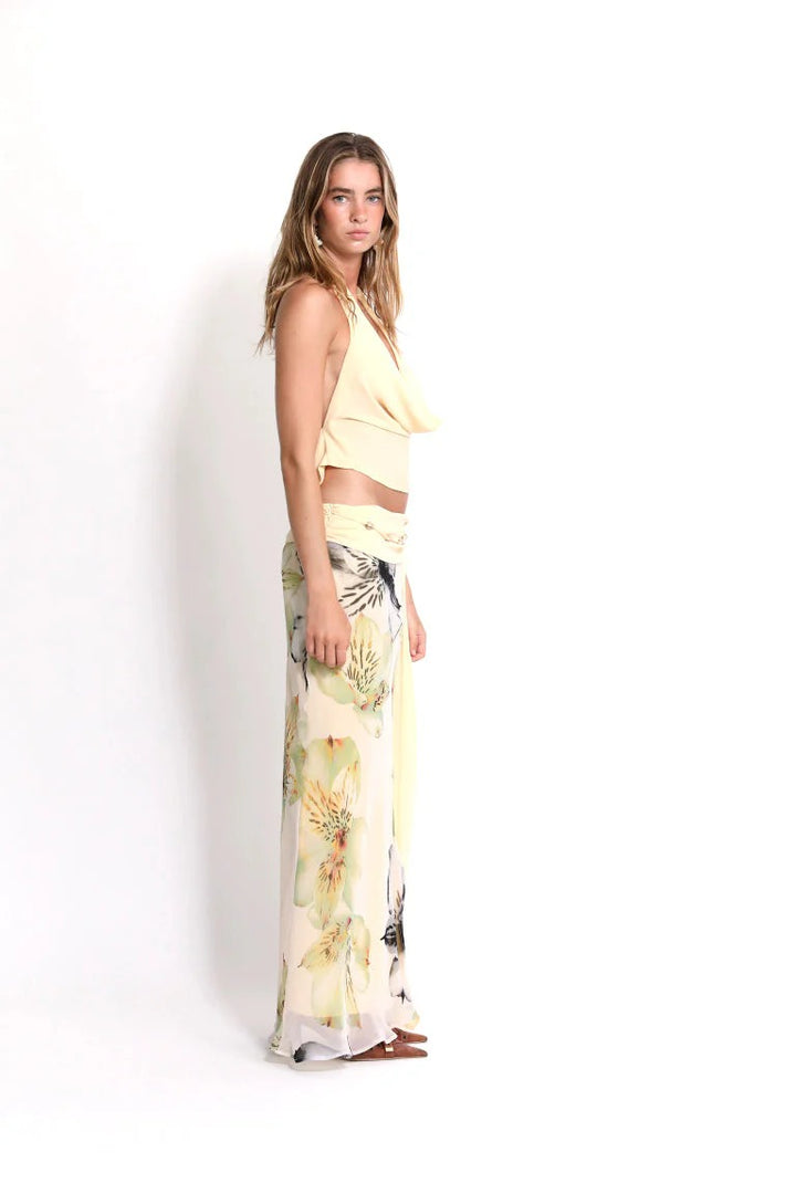 Midnight Muse Halter & High-Slit Skirt Set
