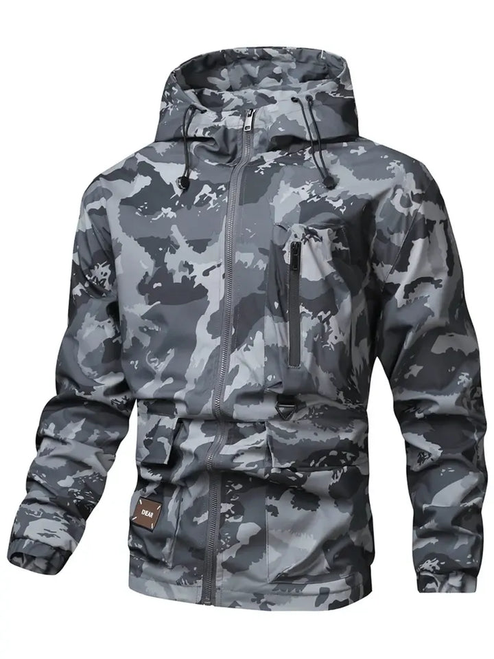 Men's Camo Print Hooded Jacket