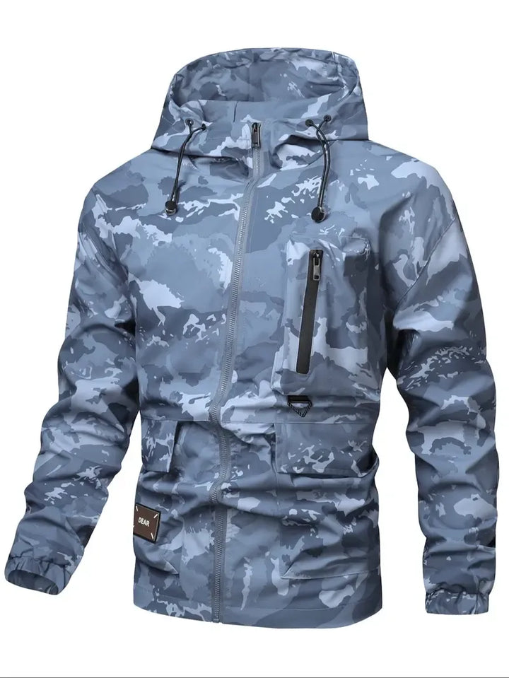 Men's Camo Print Hooded Jacket