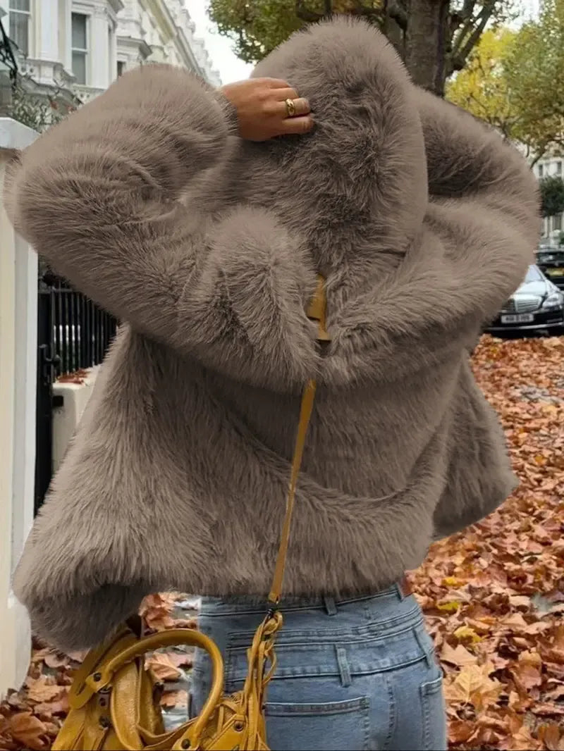 AuroraFur™ Luxe Short Hooded Jacket