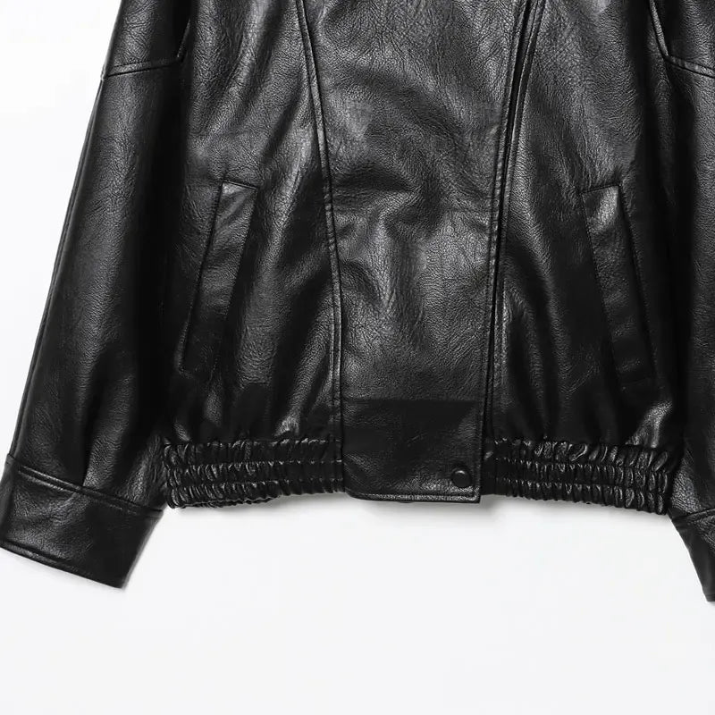 Virella PU Leather Relaxed Longline Jacket (Oversized)