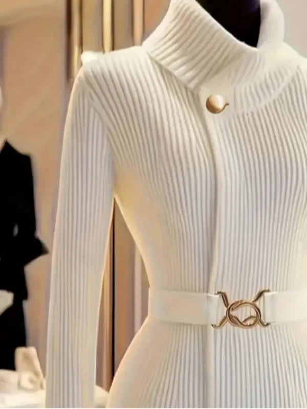 French Knit Cardigan Striped Sweater