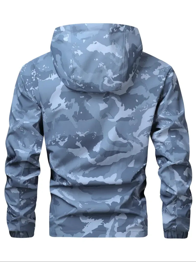Men's Camo Print Hooded Jacket