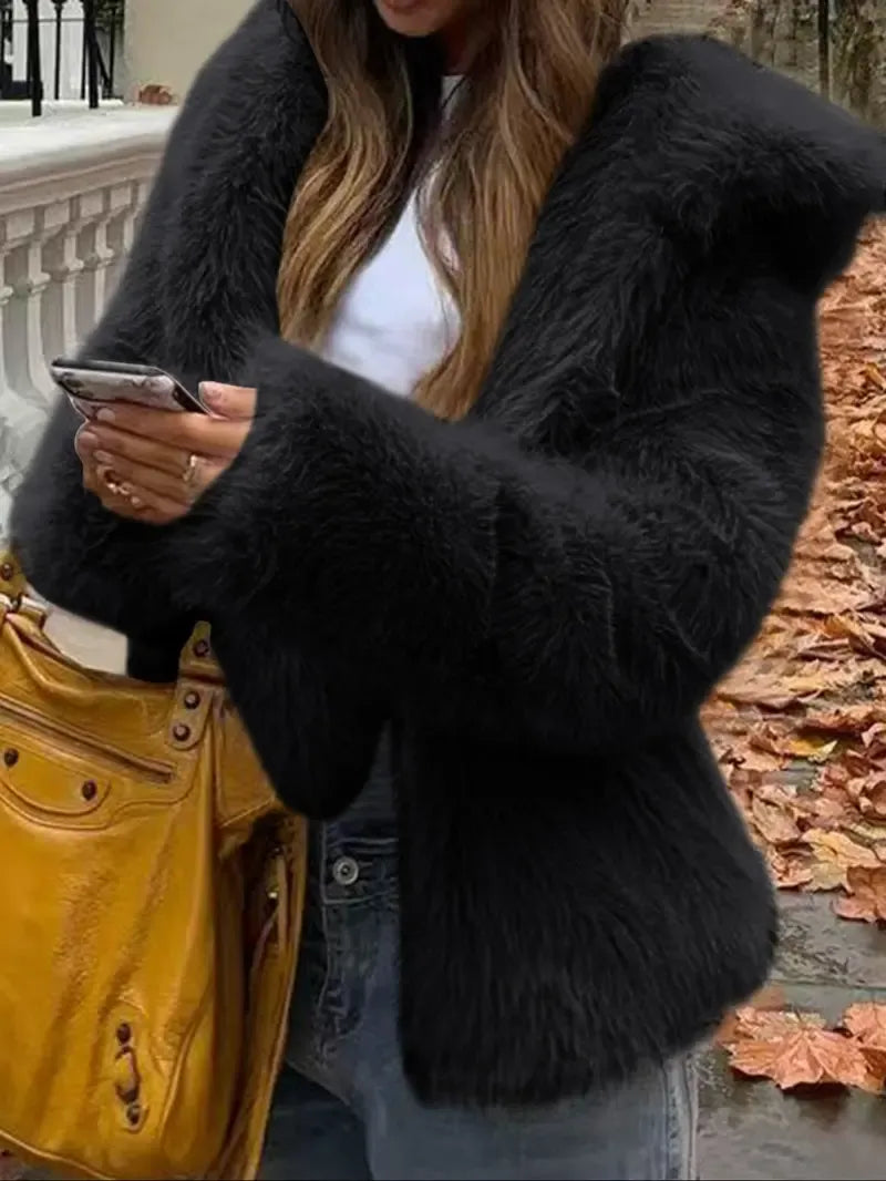 AuroraFur™ Luxe Short Hooded Jacket