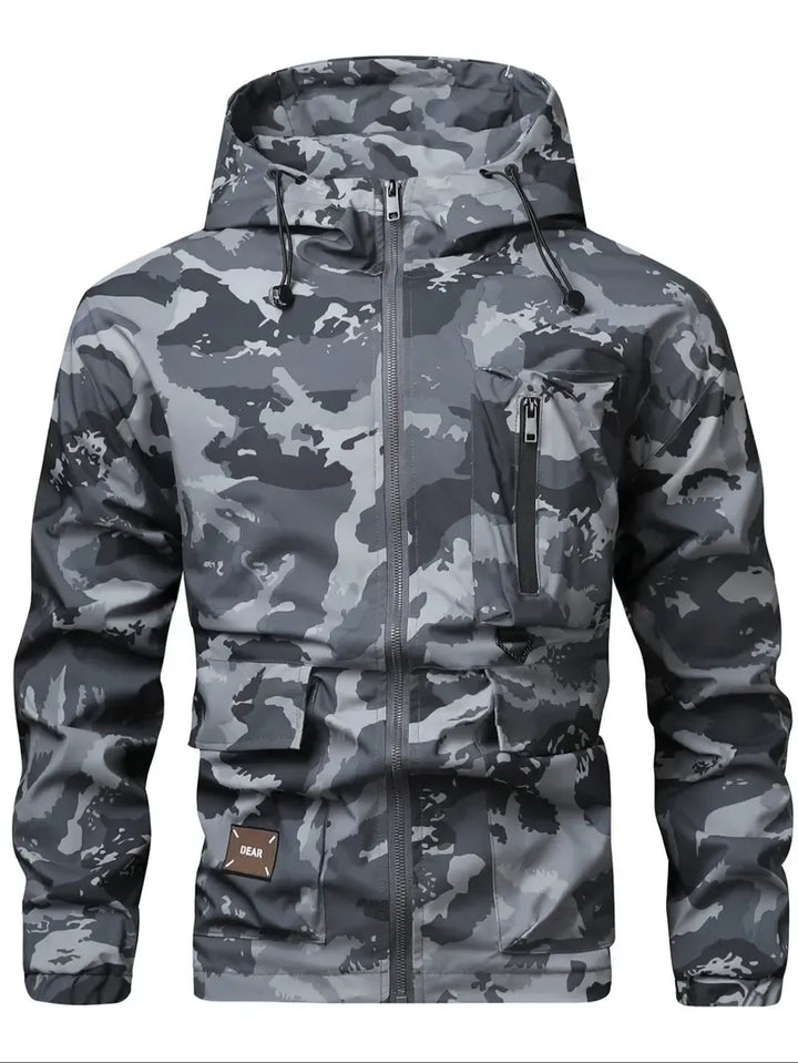 Men's Camo Print Hooded Jacket