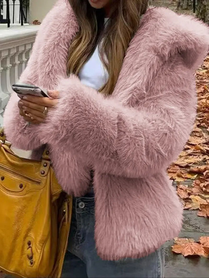 AuroraFur™ Luxe Short Hooded Jacket