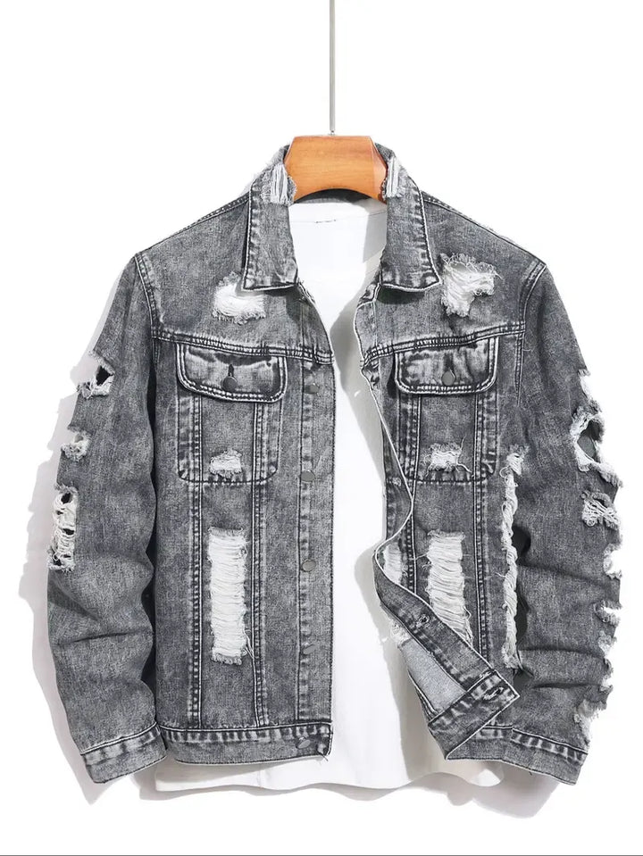 Mens Distressed Denim Jacket