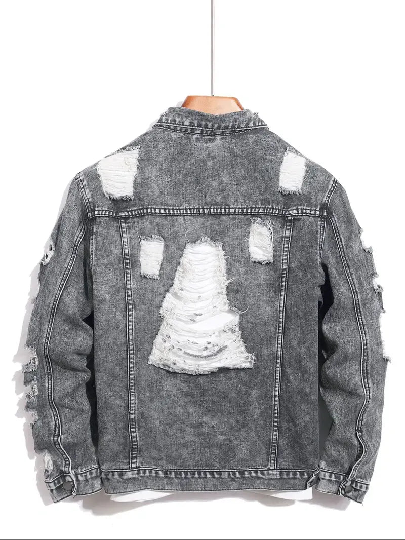Mens Distressed Denim Jacket