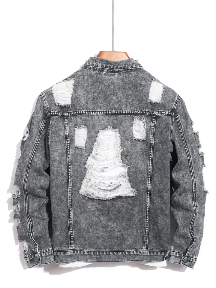 Mens Distressed Denim Jacket