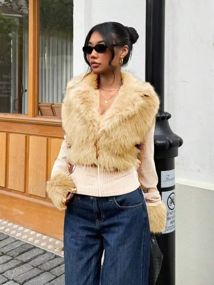 Froxelle™ Luxe Patch Knit Fur Jacket