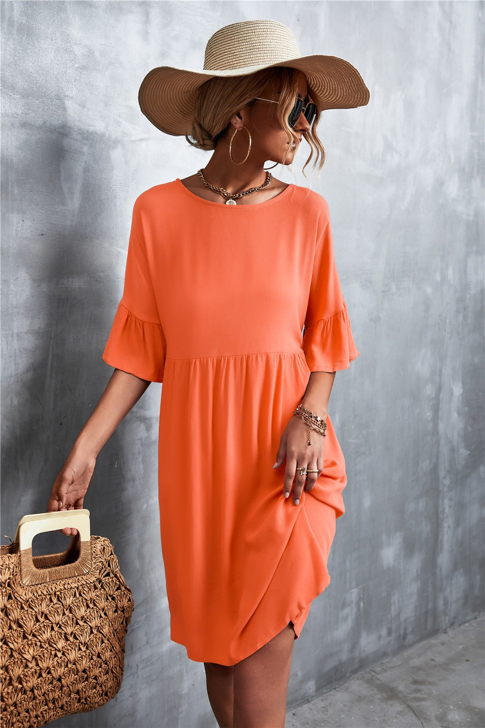 EverBloom™ Ruffle Sleeve Midi Dress