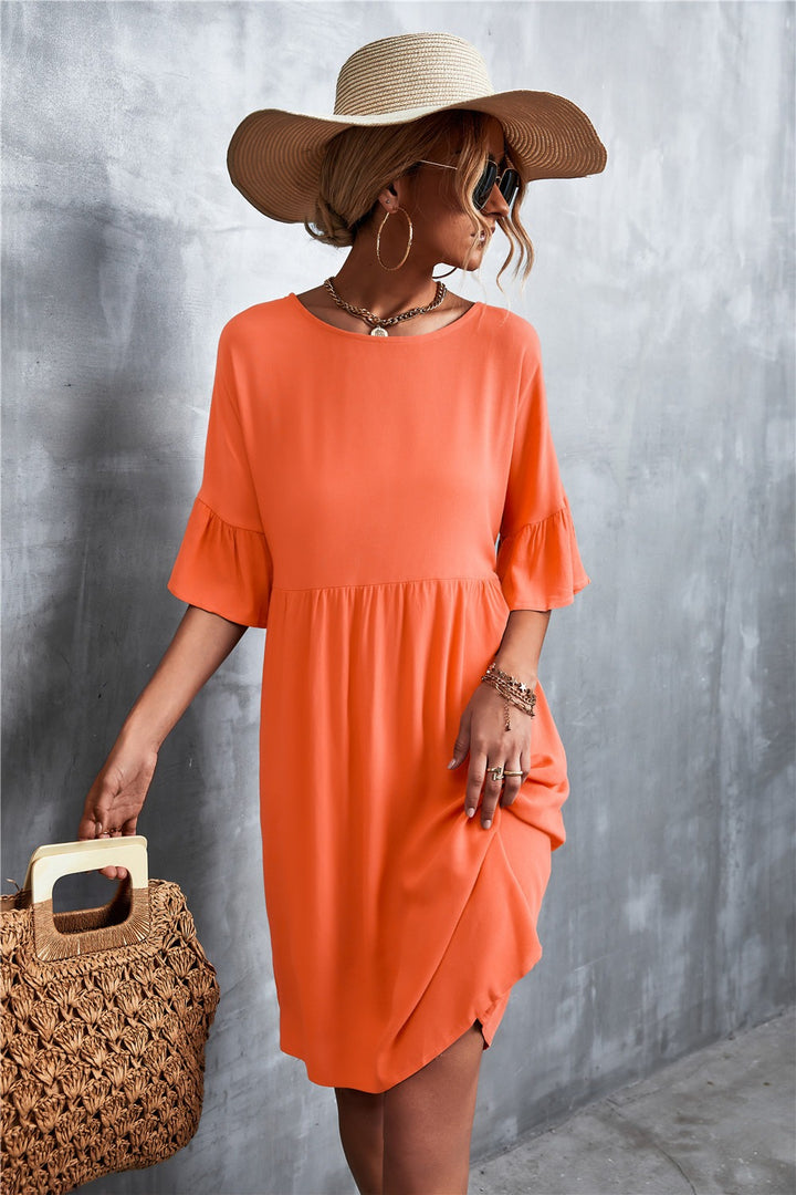 EverBloom™ Ruffle Sleeve Midi Dress