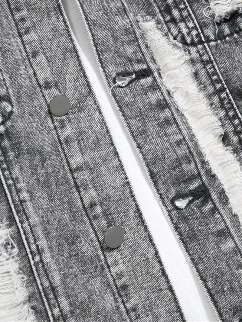 Mens Distressed Denim Jacket