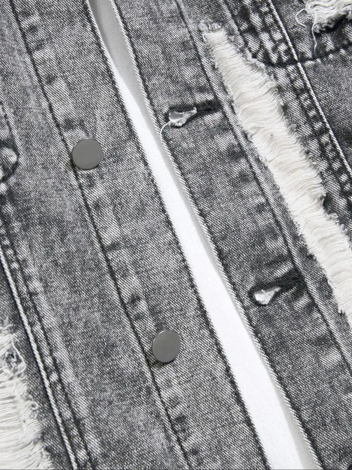 Mens Distressed Denim Jacket