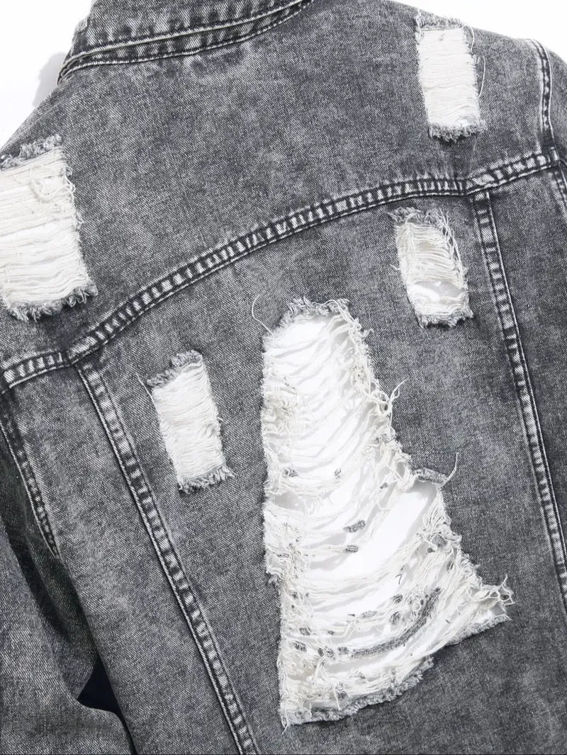 Mens Distressed Denim Jacket