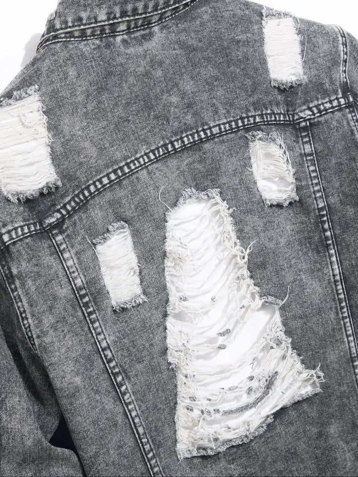 Mens Distressed Denim Jacket