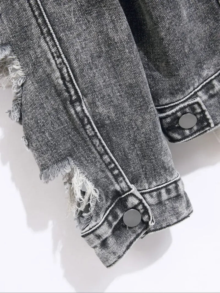 Mens Distressed Denim Jacket