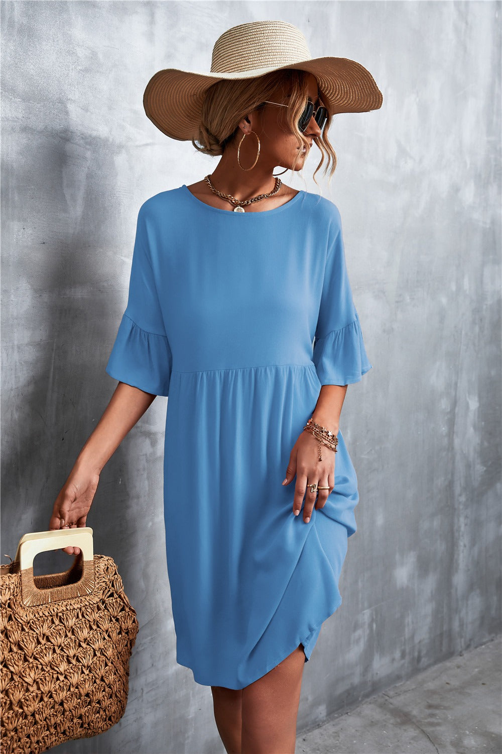 EverBloom™ Ruffle Sleeve Midi Dress
