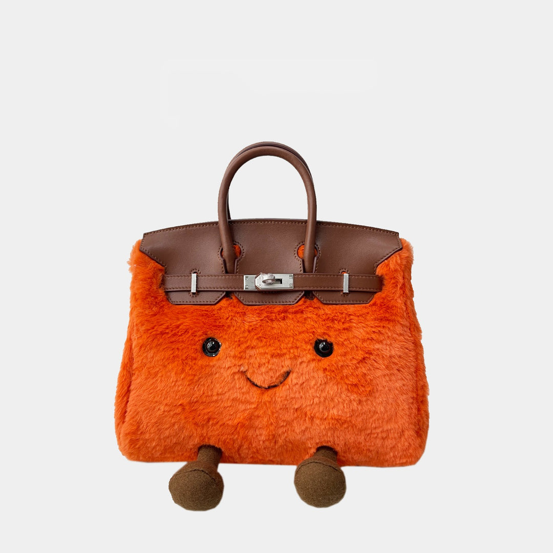 Platinum Furry Crossbody Handbag – Limited Edition