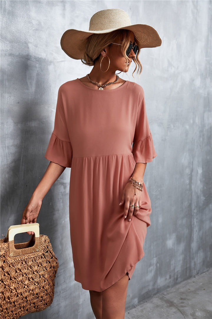 EverBloom™ Ruffle Sleeve Midi Dress