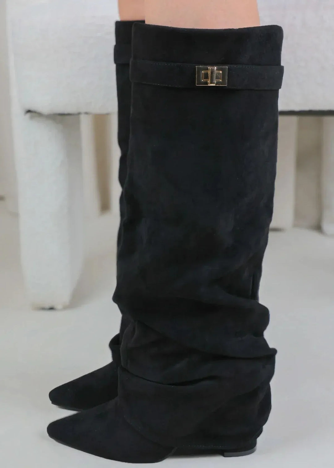 Polly | Suede knee high boots