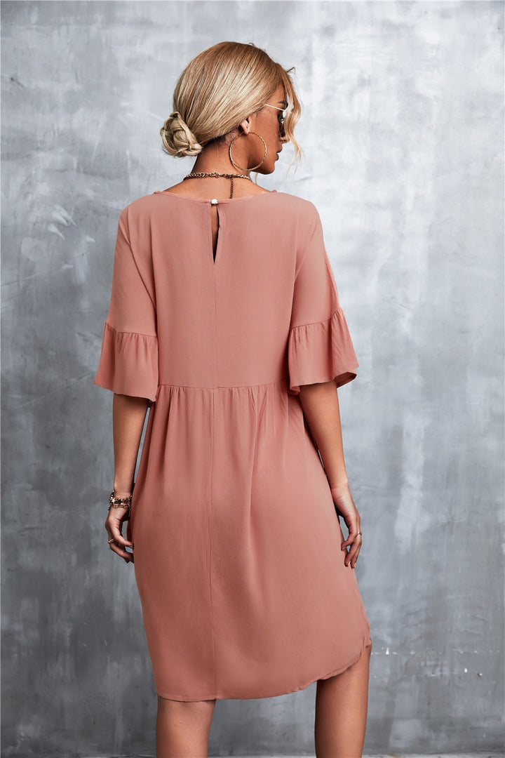 EverBloom™ Ruffle Sleeve Midi Dress