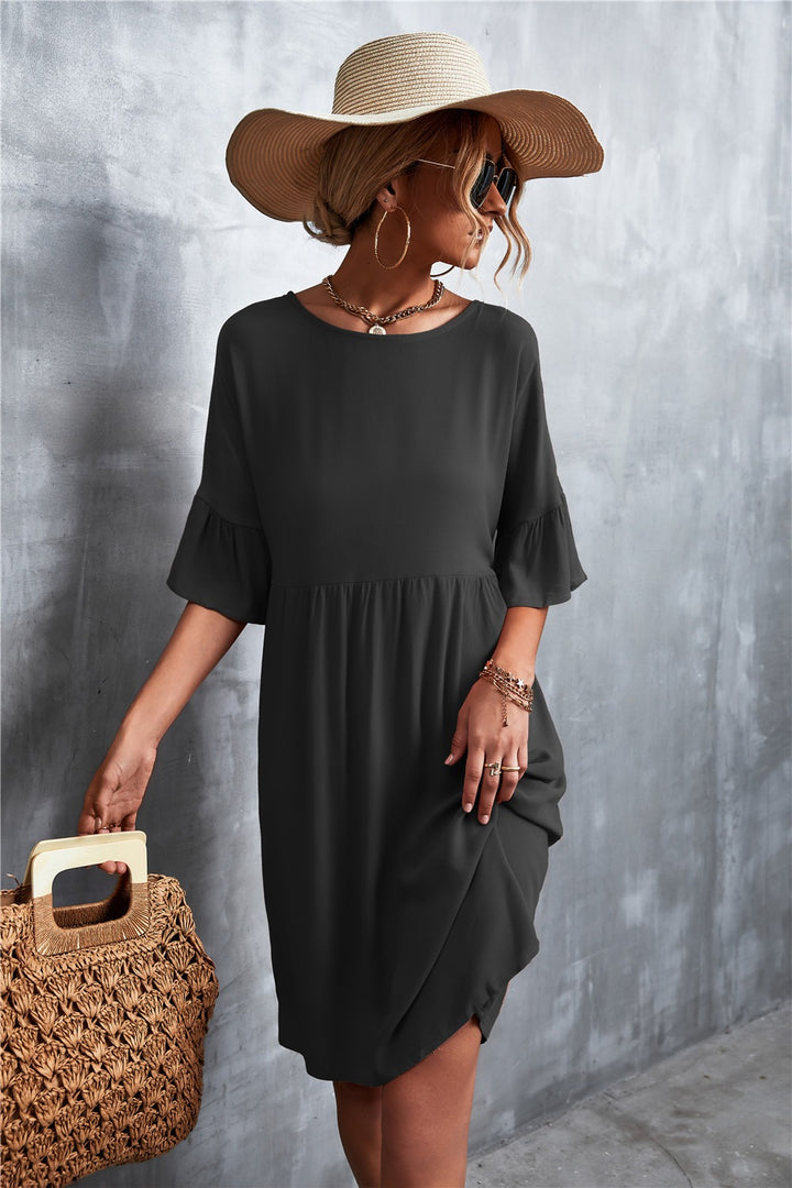 EverBloom™ Ruffle Sleeve Midi Dress