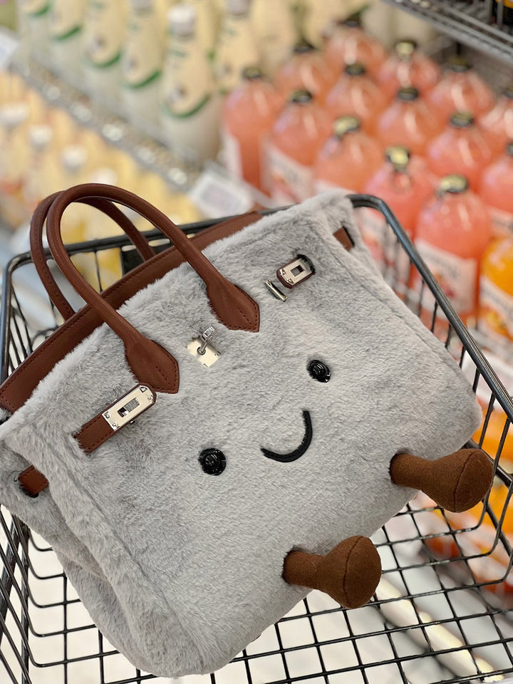 Platinum Furry Crossbody Handbag – Limited Edition