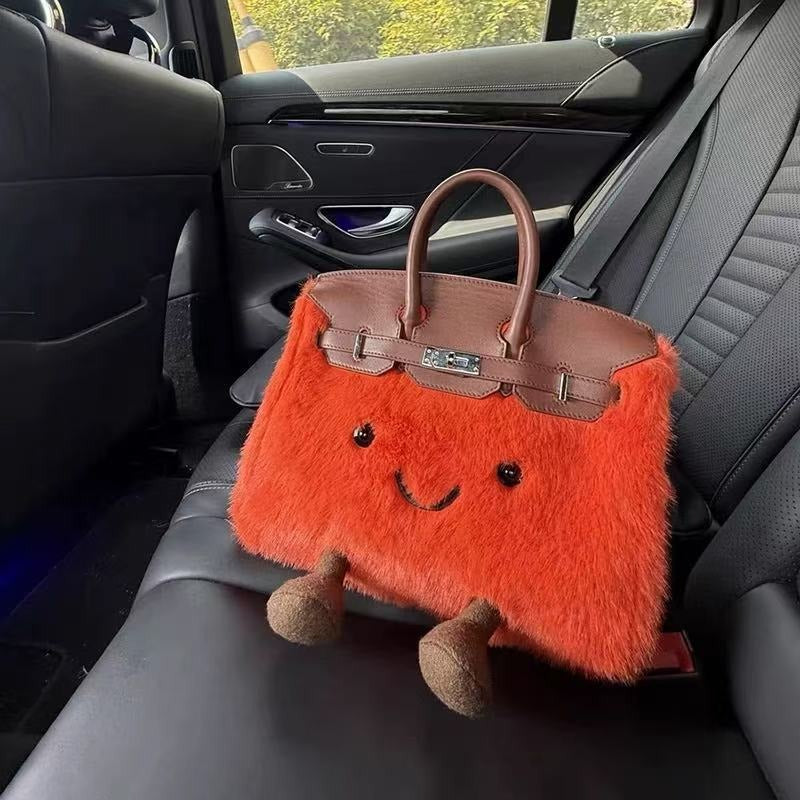 Platinum Furry Crossbody Handbag – Limited Edition