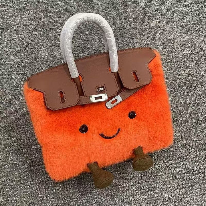 Platinum Furry Crossbody Handbag – Limited Edition