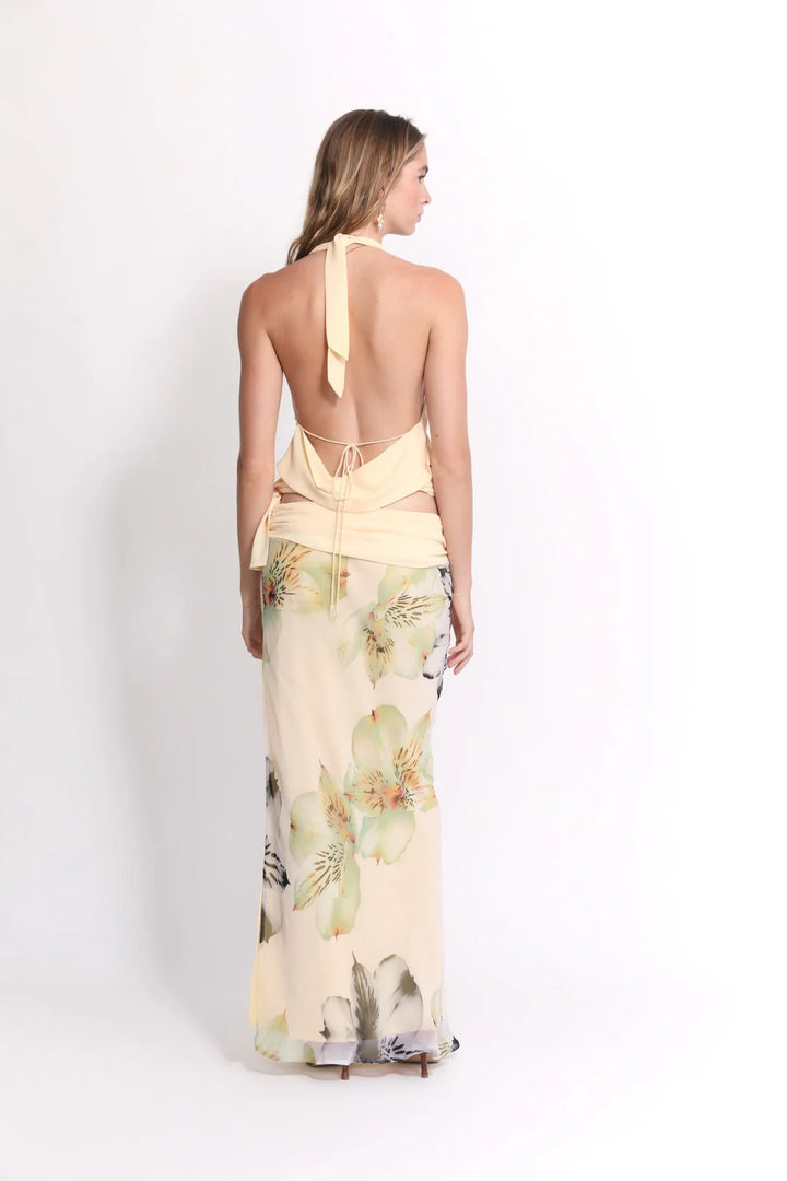 Midnight Muse Halter & High-Slit Skirt Set