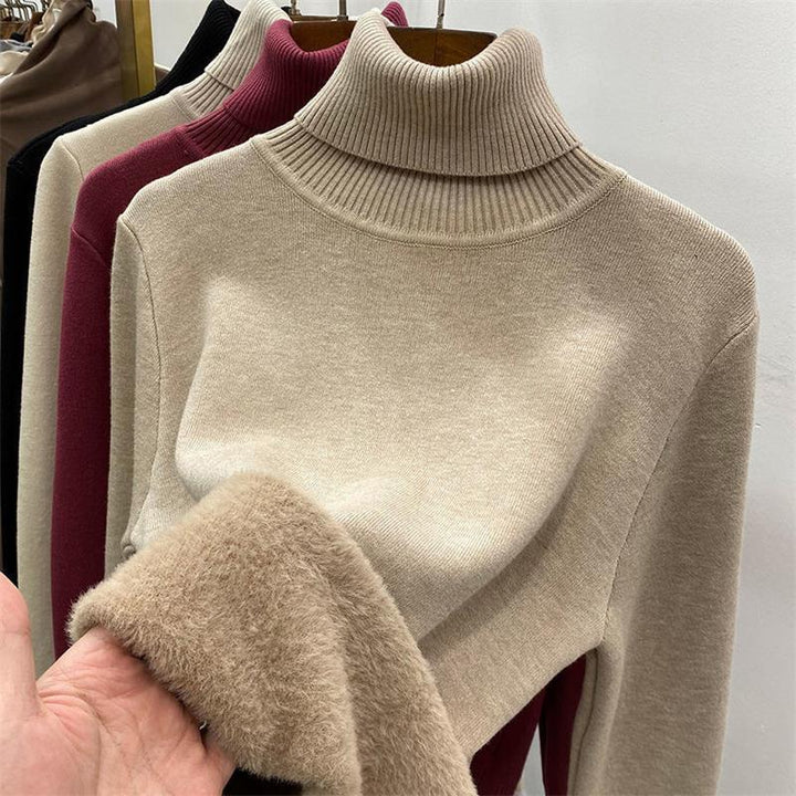 Winter Fleece thick knitted bottoming shirt