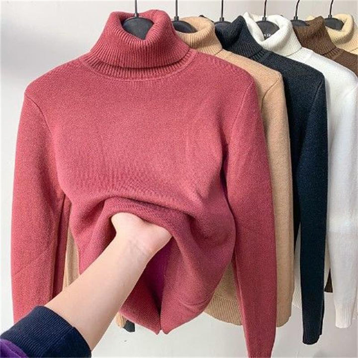 Winter Fleece thick knitted bottoming shirt