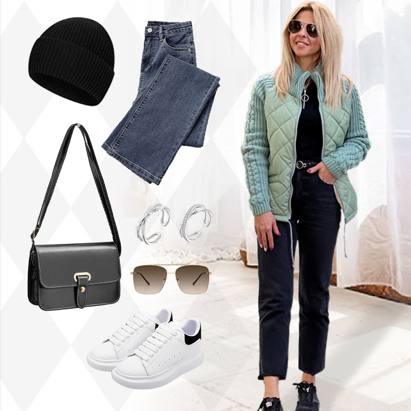 Aura Knit Patchwork Puffy Jacket