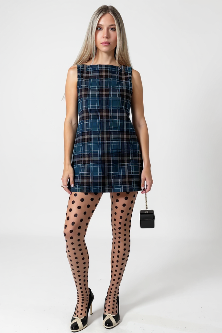 Chic Print Mini dress & Pantyhose Tights